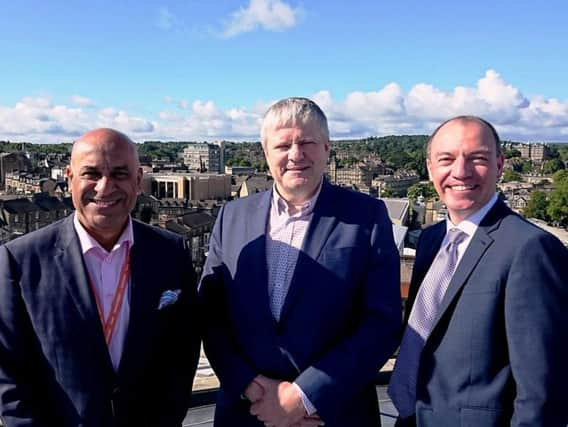 L-R: Brian Dobson, Harrogate Convention Centre Head of Sales and Events; Simon Kent, Director; Richard Cooper, Leader of Harrogate Borough Council. 
Picture: HCC