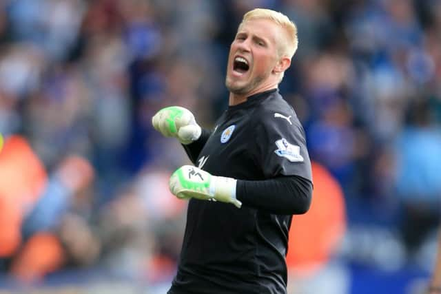 Town goalkeeper Jonas Lossl international team-mate Kasper Schmeichel. (Picture: Tony Johnson)