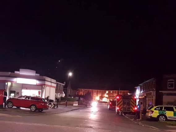 The cordoned off Spar store in Armthorpe. (Photo: Tony Critchley).