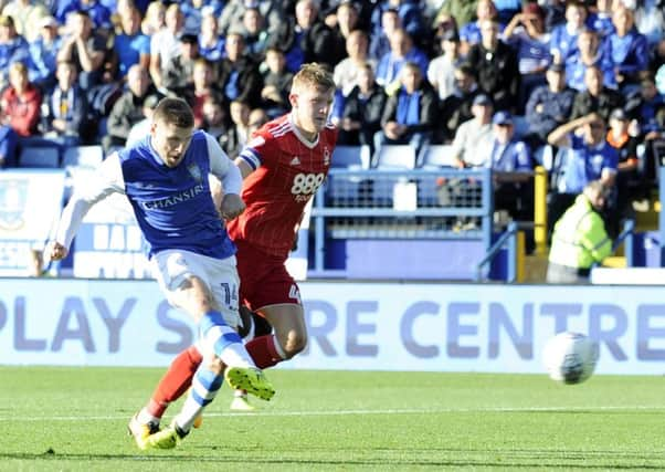 Gary Hooper scores first half goal....Pic Steve Ellis