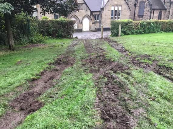 Ruts left by lorries at Starbeck's Belmont Field after the fair. (Picture by Stuart Rhodes)