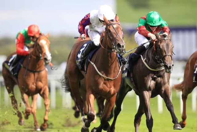 Laurens and jockey PJ McDonald win the William Hill May Hill Stakes at Doncaster. Picture: Mike Egerton/PA