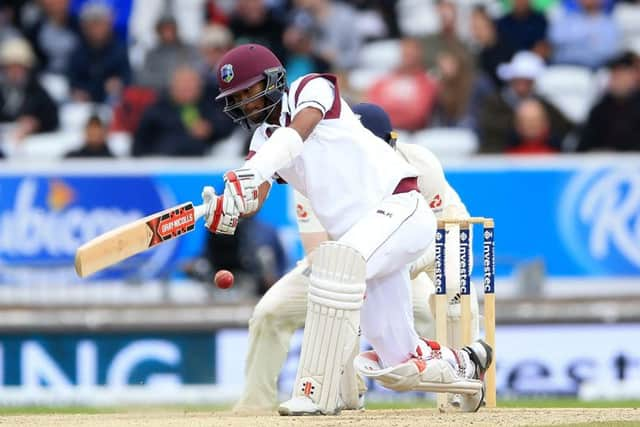 West Indies' Kraigg Brathwaite edges a catch to England's Ben Stokes (not pictured) during day five of the the second Investec Test match at Headingley, Leeds. (Picture: Nigel French/PA Wire)