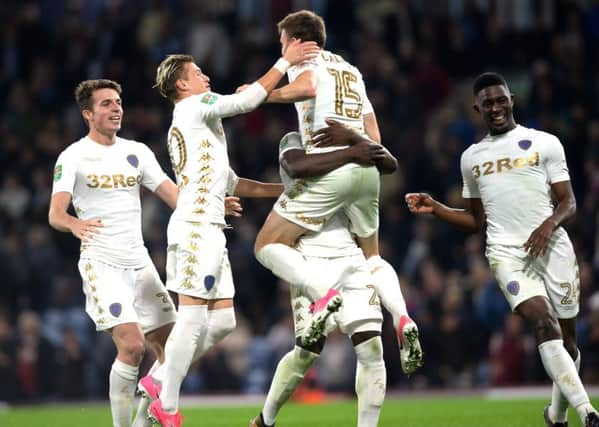 Stuart Dallas celebrates his match-winning penalty against Burnley.  Picture Bruce Rollinson