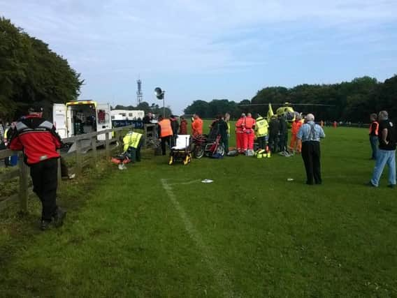 Four air ambulances landed today