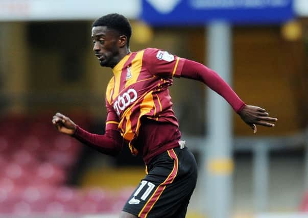 Jordy Hiwula was the clubs leading scorer while on loan with Bradford City last season (Picture: Jonathan Gawthorpe).