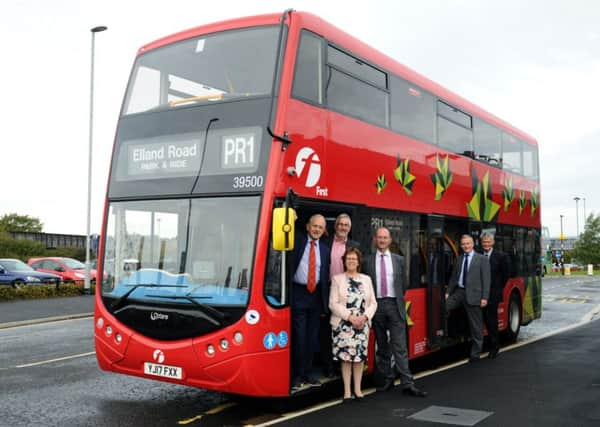 First Leeds and Yorkshire bus manufacturer Optare have partnered up to trial the Metrodecker EV in Leeds following a successful trial in York. 10th October 2017. Picture Jonathan Gawthorpe