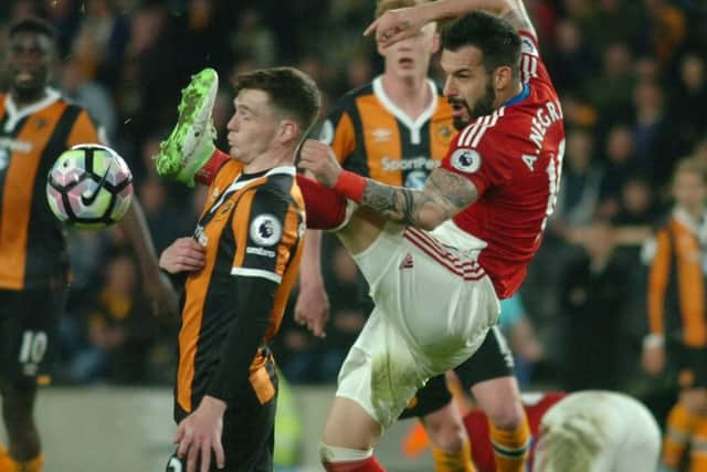 Derby duel: Boro's Alvaro Negredo in action against Hull last season.