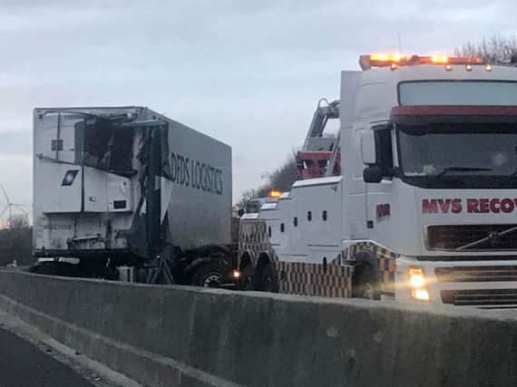 The M1 is closed this morning following a collision