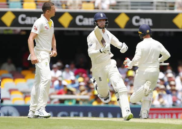 England's James Vince son his way to making an impressive 83 on day one of The Ashes at Brisbane. Picture: Jason O'Brien/PA