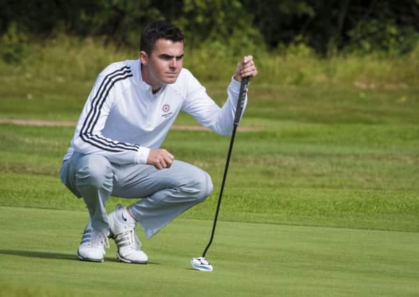 David Hague lines up a putt at the men's Home Internationals held at 
Moortown in August (Picture:
 
Adrian Judd/Leaderboard Photography).