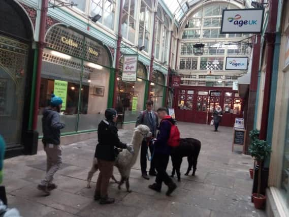 Filming of Ackley Bridge at Halifax Borough market.