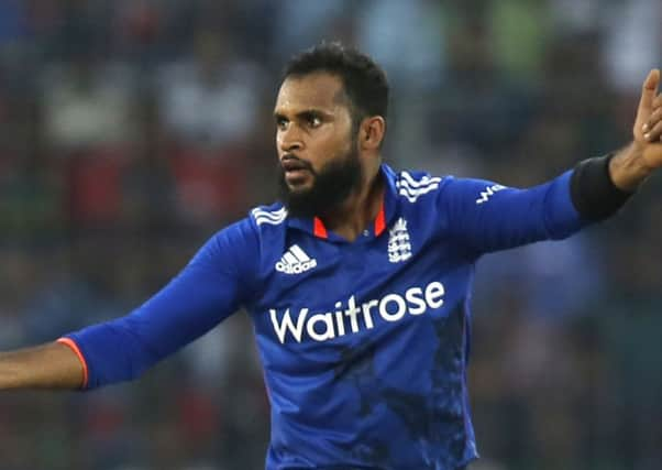 England's Adil Rashid. Picture: AP.