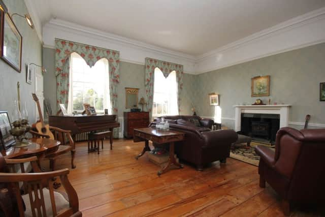 The drawing room with gorgeous Georgian features.