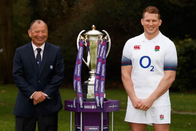 England's coach Eddie Jones (left) and captain Dylan Hartley. Picture: John Walton/PA.