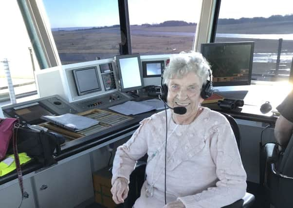 Ina Dunn, 86, from Headingley has always loved airplanes. So when staff at Sue Ryder Wheatfields Hospice told her she was going to spend a day with the air traffic controllers at Leeds-Bradford airport, she could not believe it.