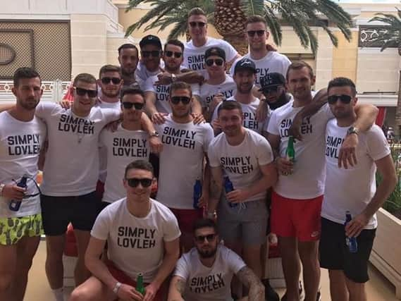 Sheffield United players in their Simply Lovleh t-shirts.