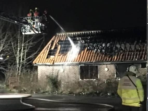 Dalton Progressive Working Men's Club is on fire this morning (Pic: Andy Kershaw/ BBC Radio Sheffield)