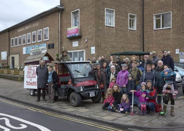 Campaigners back the TLC bid pictured at the college last year