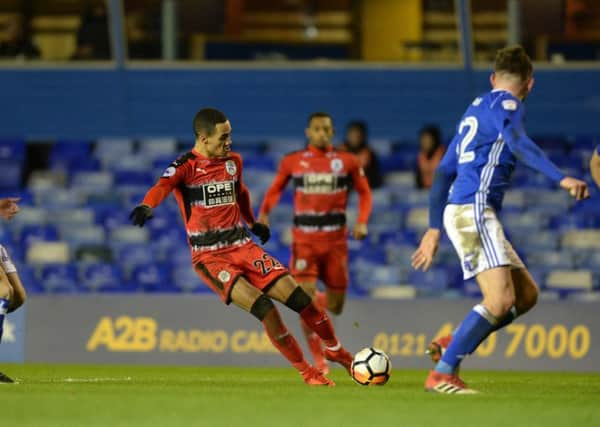 Tom Ince  sscores Huddersfield Town's fourth goal against Birmingham City.  Picture: Bruce Rollinson