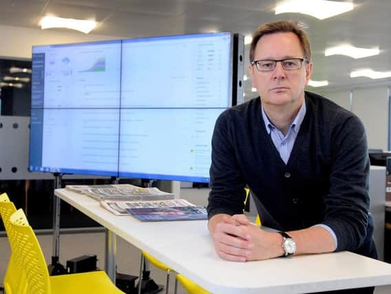 Ashley Highfield, Johnston Press chief executive, in the newsroom of The Yorkshire Post.