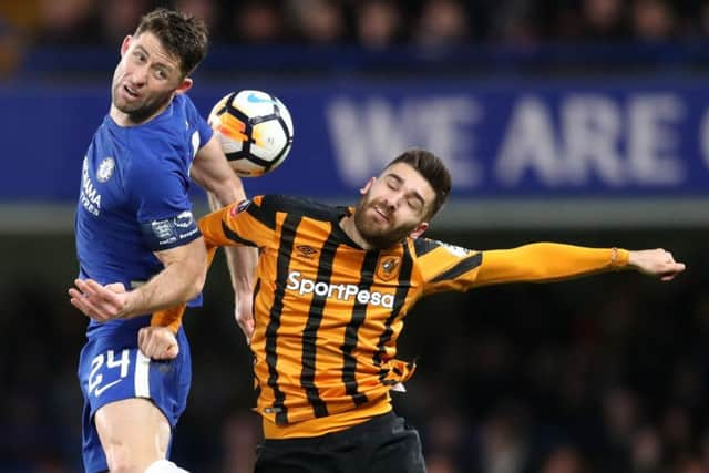 Chelseas Gary Cahill and Hull City's Jon Toral challenge for the ball (Picture: Adam Davy/PA Wire).