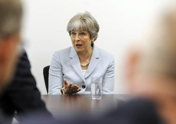 Prime Minister Theresa May at The Yorkshire Post offices in Leeds on Monday. (Simon Hulme).