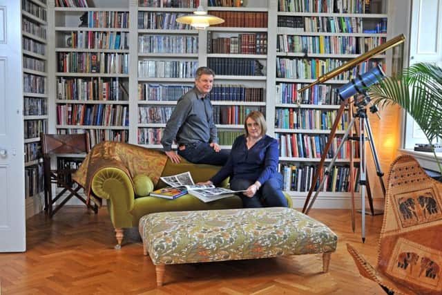 Susannah and Alan in the library