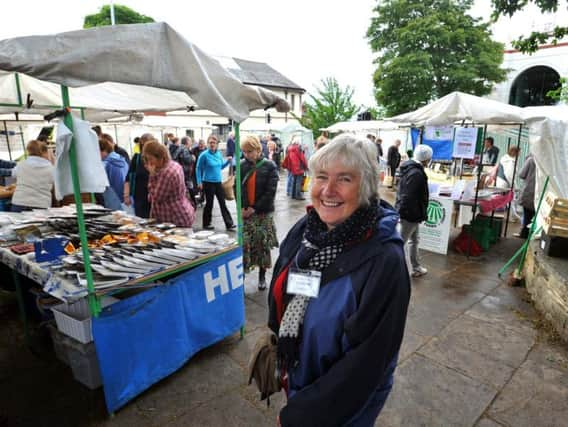 Helen Seymour, HDT chairwoman, pictured at the monthly farmers' market