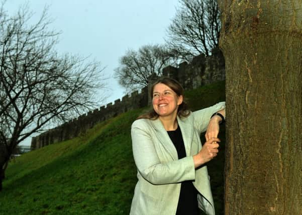 Rachael Maskell, MP for York Central, near the city walls close to her office in York.