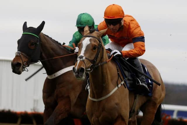 Sam Spinner and Joe Colliver, right, win Ascot's Long Walk Hurdle.