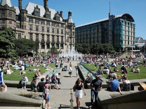 Sun worshipers in Sheffield