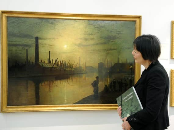 Blockbuster successes - Jane Sellars admires an Atkinson Grimshaw at Harrogate's Mercer Art Gallery.