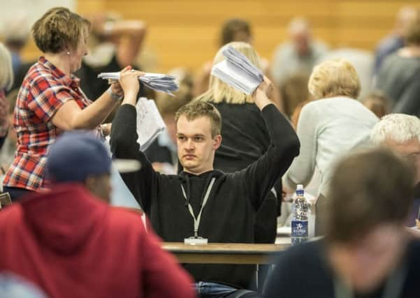 Mayoral Election Sheffield City Region 2018 Votes are counted at the EIS in Sheffield ahead of the results being announced