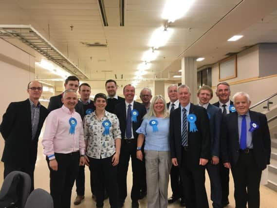 A few winning members of the Harrogate Conservative Party got together for a quick snap as the last few results started coming in.