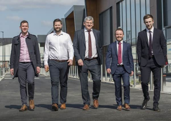 Left to right: Richard Else, Whittam Cox Architects; Andrew Dabbs, Whittam Cox Architects; Andy Bruce, GMI Construction Group; Dan Murray, St James Securities; Jack Proctor, Rex Procter & Partners