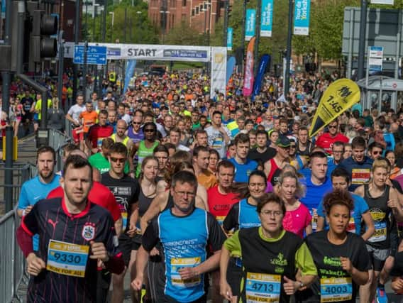 Runners at the start of the Leeds Half Marathon