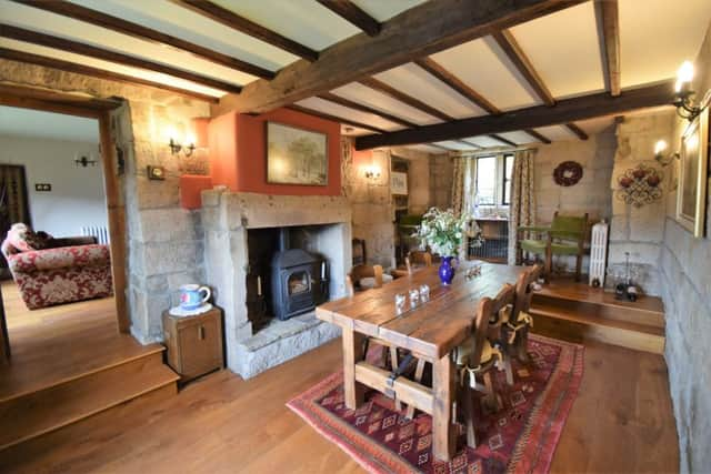 The dining room with solid oak floor