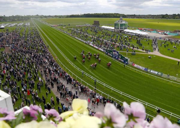 The scene at York as El Astronaute wins the Dante day opener for John Quinn and Jason Hart.